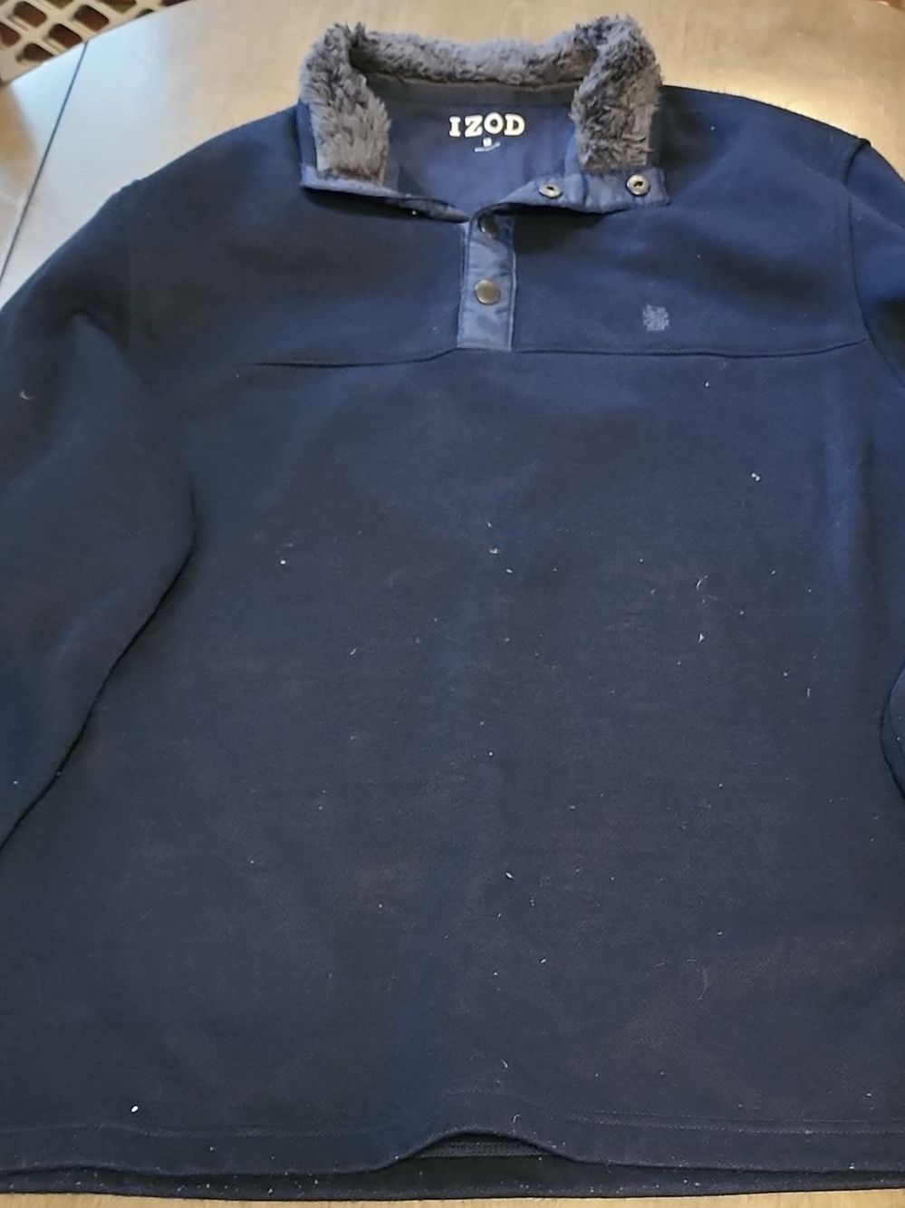 IZOD Navy Fleece-Lined Pullover